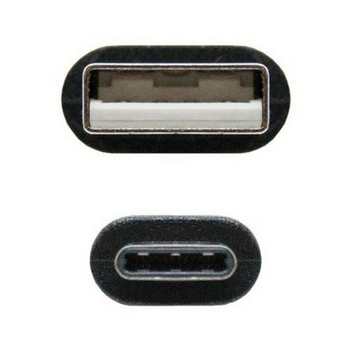 USB A till USB C Kabel NANOCABLE 10.01.210 Svart